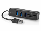 NEDIS USB hub/ zástrčka USB-A/ zásuvka USB-A/ 3 porty/ na...