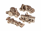 Ugears 3D dřevěné mechanické puzzle 4 mechanické přívěšky...