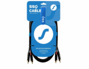 SSQ RCARCA3 - kabel 2x RCA - 2x RCA - 3 m, Černá