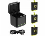 Tříkanálový nabíjecí box Telesin pro baterie GoPro Hero 9 / Hero 10 + 3 (GP-BNC-902-B)