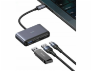 USB HUB Usams USAMS Adaptér HUB 5v1 USB 2.0/USB 3.0/USB-C/TF/SD šedá/tmavě šedá SJ628HUB01 (US-SJ628)