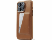 Kožené pouzdro na peněženku Troubadour Goods Limited Mujjo – kožené pouzdro kompatibilní s MagSafe pro iPhone 15 Pro Max (tan)