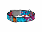 Nylon dog collar with QR code Waudog "Summer" size XL