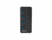 Natec Mantis 2 aktivní rozbočovač s funkcí nabíjení 4x USB 3.0 HUB, černý