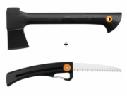 Fiskars Set sekera univerzální A6 + pilka zahradní SW16 Solid