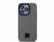 DKNY PU Leather Stack Logo Magsafe Zadní Kryt pro iPhone 15 Pro Grey