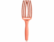 Olivia Garden Finger Brush Medium Blush Coral - Rozčesávací a masážní kartáč s kančími štětinami