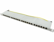 LogiLink Patchpanel LogiLink 19 Cat.6A, 24 portů, šedý, 0,5 HE