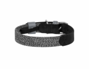 Dog collar made of natural leather and recycled material with QR code Waudog size L, width 25 mm, black