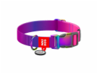 Waudog gradient nylon dog collar with QR code, purple , s...