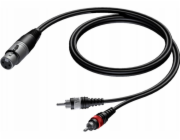 Kabel Procab  CAB704/3 XLR samice na 2 x RCA/Cinch samec 3 m