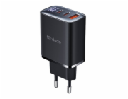 Mcdodo CH-2180 2xUSB-C + USB-A, 30W mains charger with display (black)