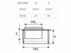 Vnitřní kanalizace krátký přechod HTplus, O 50 / 75 mm