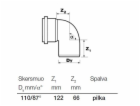 Vnitřní drenážní koleno Wavin, O 110 mm, 87°