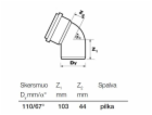 Vnitřní drenážní koleno Wavin, O 110 mm, 67°