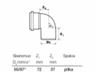 Vnitřní drenážní koleno Wavin, O 50 mm, 87°