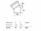 Vnitřní drenážní koleno Wavin, O 50 mm, 30°