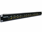 Patch panel POE Gigabit cat.5e 12p 1U Black 19" rack