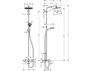 Hansgrohe Crometta S sprchový set s dešťovou sprchou a termostatickou baterií, chrom (27320000)