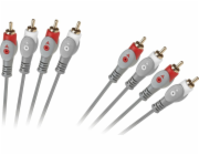 RCA (Cinch) x4 - RCA (Cinch) x4 kabel 1,8 m šedý (KPO3408-1,8)