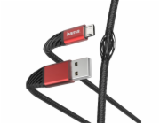 Hama 00187216 Extreme Charging/Data Cable, USB-A - Micro-USB 1.5m Black/Red