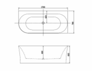 Vana Masterjero 139778L, 1700 mm x 780 mm x 600 mm, levá