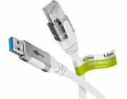 goobay Ethernetový kabel USB-A 3.2 Gen1 samec > RJ-45 samec, LAN adaptér