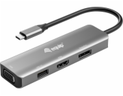 AV adaptér  adaptér USB-C -> HDMI/DisplayPort/VGA 4K/1080P/60Hz gr