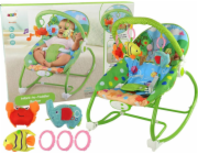 Lean Sport Cradle Rocker Seat Chair 2v1 Green Fish Elephant Sounds Vibration