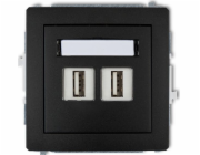 ELS Elektrotechnika DECO Dvojitá zásuvka 2xUSB-AA matná černá 12DGUSB-2