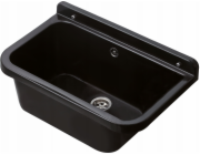 Umyvadlo Hydroland SINK.55 UŽITEČNÁ PROSTOR ČERNÝ POLYPR. 55X34X21 + SIPHON S VYPÍNAČEM + ZÁSTRČKA // HYDRO-DŘEZ.55-ČER