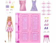 Mattel Barbie Dream Šatní skříň s oblečením Šatní skříň 3.0 + panenka Barbie + doplňky (HXD58)