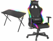 Genesis Holm 200 RGB stůl Black 113 cmx60 cm + Trit 600 RGB černý (NFG-1577)