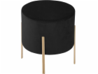 Pouffe Atmosphera Black se zlatými nožičkami Black Velvet