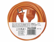 Dvoužilový pohyblivý přívod 20 m / 1 zásuvka / oranžový / PVC / 230 V / 1,5 mm2