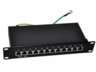 Patch panel 10“ STP Cat5e 12 portů