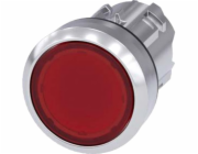 Siemens Button drive 22mm červený s podsvícením, samovratný, kovový IP69k Sirius ACT (3SU1051-0AB20-0AA0)