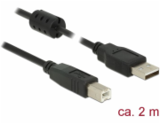 Delock USB kabel USB-A - USB-B 2 m černý (84897)