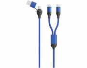 USB kabel 2GO USB-A + USB-C - 2x USB-C 1,2 m modrý (797366)