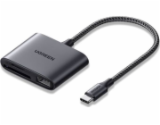 UGREEN Čtečka paměťových karet USB-C na SD/TF + USB 2.0