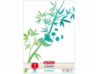 Arbeitsblock A4 GREENline 50 Blatt Lineatur 01 Motiv Pand...