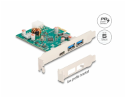 DeLOCK PCIe x1 karta pro 1x ext. USB-C PD 30W + 2 ext. USB 3.2 Gen 1, USB řadič