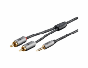 audio adaptérový kabel goobay Plus AUX 3,5mm jack > stereo cinch konektor