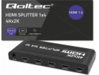 Qoltec 51798 Aktivní HDMI Splitter 4 x HDMI 4K x 2K | 3,4...