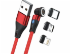 Realpower  Magnetický kabel USB kabel 3 Amp, 2 m, rot s a...