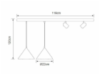 Stropní svítidlo Triangle P23022F-2P+2spot, 90 W, E27/GU10