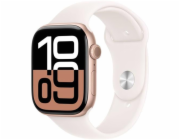 Hodinky Apple Watch Series 10 GPS + Cellular 46mm Rose Gold Aluminium Case with Light Blush Sport Band-S/M