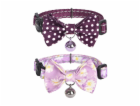 Collar set Dogness for cats 2 pcs (Calamus Purple/Polka D...