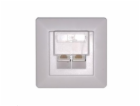 Zásuvka UTP 2x RJ45 Cat5E, duální svorkovnice, pod omítku