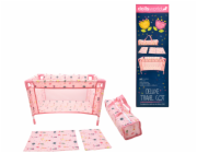 Dolls World Velká cestovní přenosná postýlka pro panenky 46 cm